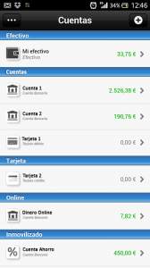 Imagen del Control de cuentas bancarias en la app de Contamoney